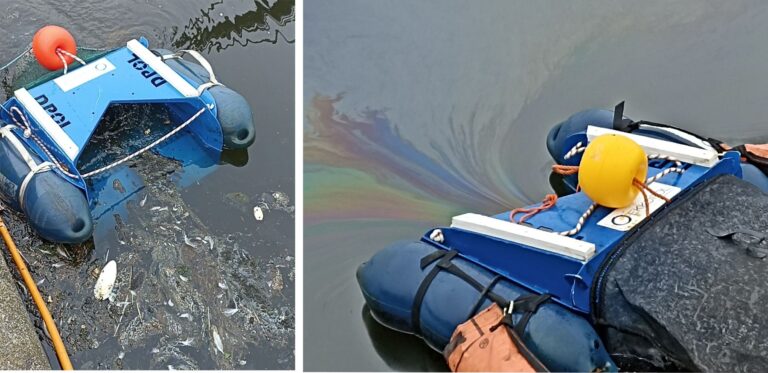 Récupérateur flottant DPOL® EKKOPOL, collecte des déchets et hydrocarbures