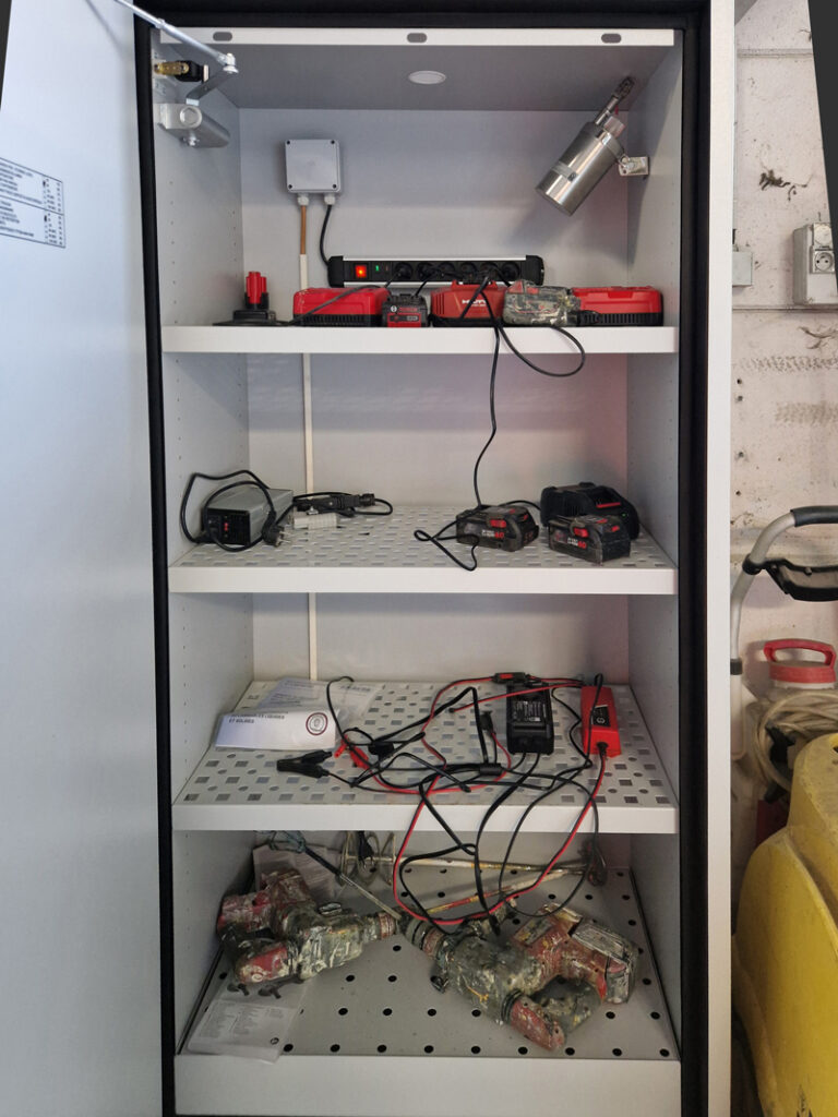 Armoires pour la sécurisation des batteries lithium-ion